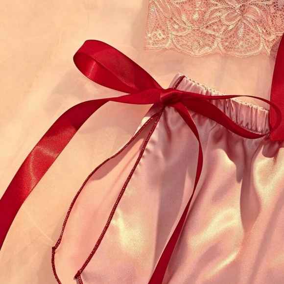 Women’s Lace Cami Top & Tie Side Shorts PJ Set - Picture 6 of 8